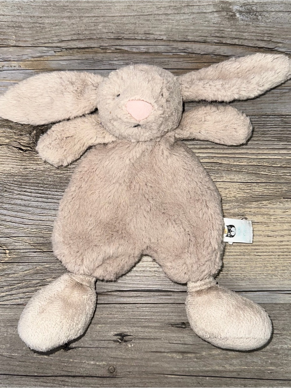 BABY Jellycat Lovey Flat Brown Bunny Soother Security Lovey Soft Plush 8” 4093